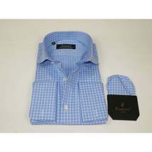 Men's Shirt FAMOZO Turkey 100% Cotton Cut-away Collar French Cuffs FA5 Blue image 3