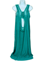 Shein Midi Sundress Beach Cover Size S Women&#39;s Boho Crochet Accents Peep... - $15.85