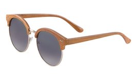 Dweebzilla Faux Bamboo Wood Print Oversized Horn Rimmed Sunglasses (Ligh... - £7.65 GBP