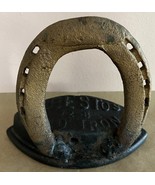 Vtg. Custom Made Horseshoe &amp; Asbestos Sad Iron Bookend/Door Stop One Of ... - $50.92 CAD
