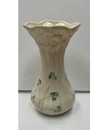 Vintage Hand Painted Belleek Shamrock Clover Vase - £19.61 GBP