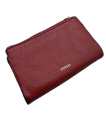 Fossil Wallet Small Compact I.D. Credit Card Money Coin Zip Burgundy Red... - £29.27 GBP