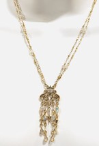 Vintage St. John Couture Chandelier Crystal Necklace Double Strand Chain - £103.98 GBP