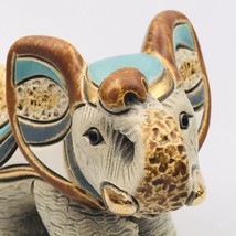 2007 Artesania De Rosa Rinconada Teal Tuquiose Elephant Gold Figurine Signed - £66.82 GBP