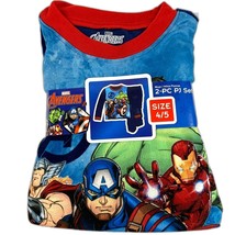 Marvel Avengers Pajamas 4 - 5 Boy 2 pc PJ Set Soft Flannel Flame Resistant - £14.77 GBP