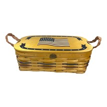 Patriotic Peterboro Basket Co 150th Anniversary Flag Picnic Basket W/ In... - £28.82 GBP