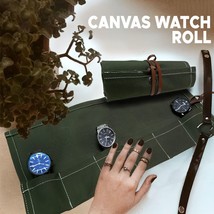 Canvas Watch Roll Travel Case Portable Watch Display Watch Storage Pouch Case - £17.57 GBP