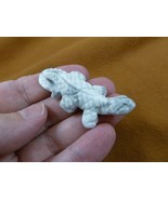 (Y-LIZ-UR-568) white Howlite UROMASTYX LIZARD carving FIGURINE gemstone ... - $19.22 CAD