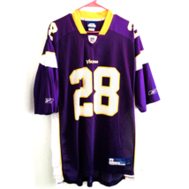 NFL Jersey Vikings Adrian Peterson Purple Size 2XL Vtg. Reebok Nylon &amp; P... - £52.95 GBP