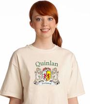 Quinlan Irish Coat of arms tee Shirt in Natural - £12.61 GBP+