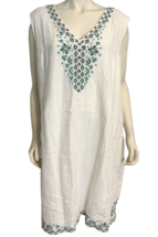 J.Jill Love Linen Women&#39;s Sleeveless Embroidered Dress White 3X - £30.44 GBP