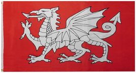 3x5 British White Dragon English Red 100D Woven Poly Nylon 3&#39;x5&#39; Flag Ba... - £6.19 GBP