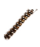 Vintage Monet Chunky Gold Serpent Link Bracelet Safety Clasp Chain Swirl 7&quot; - $552.13 MXN