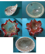 Murano Glass Italy Free Form And Round Bowl Ashtray Candy Dish -Pick One^ - $1,180.98 MXN