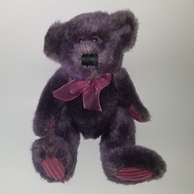Purple Teddy Bear Bean Bag Plush 6&quot; Stuffed Animal Toy MTY International Ribbed - £10.54 GBP