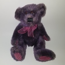 Purple Teddy Bear Bean Bag Plush 6&quot; Stuffed Animal Toy MTY International Ribbed - £10.03 GBP