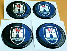 VOLKSWAGEN WOLFSBURG 1 3/4&quot; WHEEL EMBLEMS - VW BUG BUS GHIA THING PICKUP... - £27.46 GBP