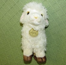 MIYONI TOTS SHEEP PLUSH LOVELY LAMB 8&quot; BABY STUFFED ANIMAL CREAM w/LEATH... - £5.63 GBP