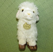 MIYONI TOTS SHEEP PLUSH LOVELY LAMB 8&quot; BABY STUFFED ANIMAL CREAM w/LEATH... - $7.20