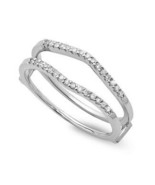 0.18CT Simulated Diamond Ladies Wedding Enhancer Double Ring 14K Gold Pl... - $331.91