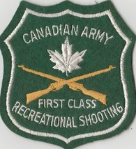 VINTAGE CANADIAN ARMY FIRST CLASS RECREATIONAL SHOOTING PATCH - $8.27