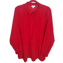 J. Jill XL Perfected Red Corduroy Tunic Button Front Longsleeve Blouse  - $39.99