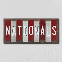 Nationals Team Colors Baseball Fun Strips Novelty Wood Sign - £43.06 GBP