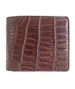 Men&#39;s Alligator Wallet Leather Brown Color Bifold Us Style Beautiful Mon... - £54.95 GBP