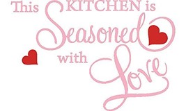 Pink 17&#39;&#39; X 23&#39;&#39; This Kitchen is Seasoned with Love Wall Quote Sticker - £10.14 GBP