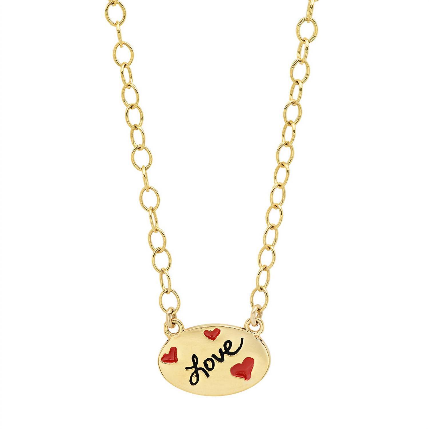Jessica Elliot women's enamel oval necklace - love in Vermeil - size One Size