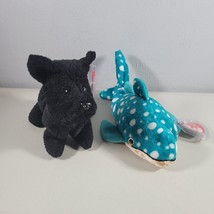 Ty Beanie Babies Lot Poseidon Whale and Scottie Dog Set With Swing Tags - £10.23 GBP