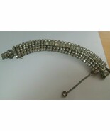 Vintage Signed WEISS Clear Rhinestone Bracelet W/Safety Chain - $116.75 CAD