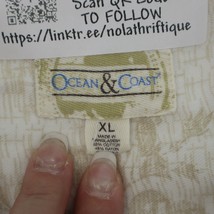 Ocean Coast Shirt Mens XL Ivory Short Sleeve Spread Collar Hawaiian Button Up - £20.32 GBP