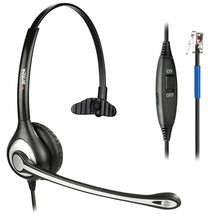 Phone Headset With Microphone Noise Cancelling & Mute Switch, Rj9 Telephone Head - £40.90 GBP