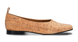 Vegan ballerinas women square toe flat heel on natural cork breathable lined - £95.08 GBP