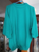 Women&#39;s Green 3/4 Length Sleeve Sweater Size L - £8.86 GBP