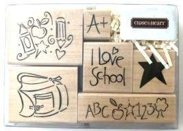 I Love School 6 Rubber Stamps Kids Class Close To My Heart S679 New NRFB - $6.89
