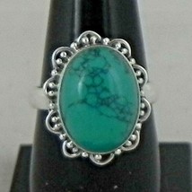 Handmade 925 Sterling Silver Genuine Turquoise Gems handmade Ring Women RS-1393 - £37.82 GBP