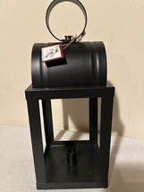 Square open tin lantern with lighted Flag Candlestick image 6