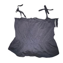 Known Supply Allegra Womens Tank Top Black Sleeveless Tie  Peplum Croppe... - $8.32