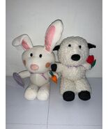 Lot Of 2 Gibson Greetings Easter Farm Friends Plush Animals Bunny And La... - €20,08 EUR