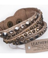 LEATHEROCK - Leather Stranded Cuff Band Leather Bracelet - £37.28 GBP