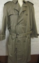NEW Vtg Ralph Lauren Chaps Cotton Blend Belted Trench Coat Zip Out Lining 42R - £80.22 GBP