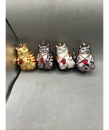 Vintage Lot Of 4 Smithsonian Inst.  Fat Cats Hand Painted Christmas  Orn... - $34.64