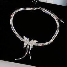 FYUAN Butterfly Crystal Drop Earrings for Women Long Tassel Rhinestone Earrings  - £8.25 GBP