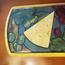 Joie de Vivre Cheese Board, Serving Tray, Cheese and Wine Grapes Trivet image 3