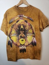 MEDIUM Native Indian Bear Spirit Dream Catcher Tie-Dye T-Shirt - $21.59