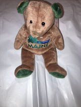 Mary Meyer Maine State Bear 8&quot; Bean Bag Brown Teddy Bear Brand New with Tag!! - $14.03