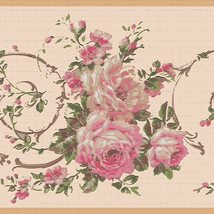 Dundee Deco DDAZBD9481 Peel and Stick Wallpaper Border - Floral Pink Bei... - £17.05 GBP