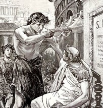 Julius Caesar Refuses The Crown 1913 Roman Plate Print 2 Page History DW... - £31.49 GBP